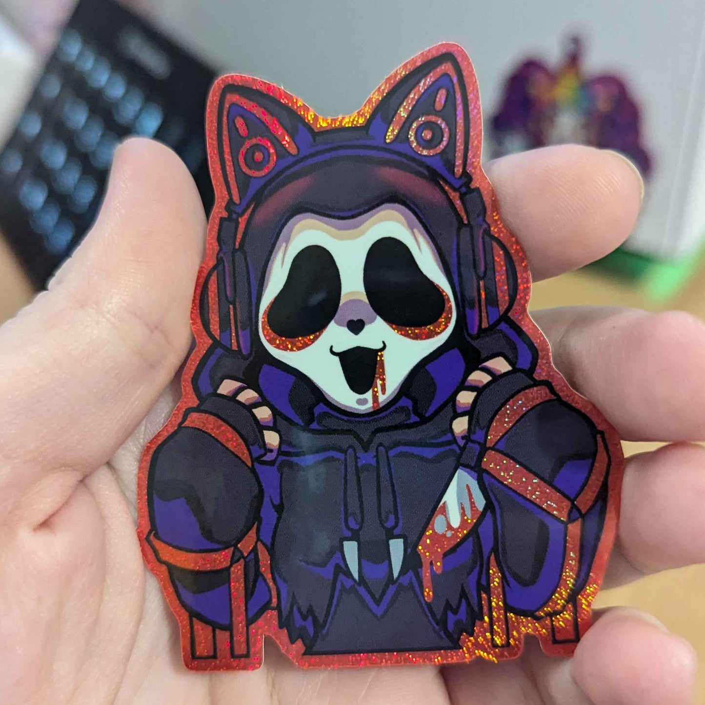 Ghost Face E-Girl Holographic Sticker