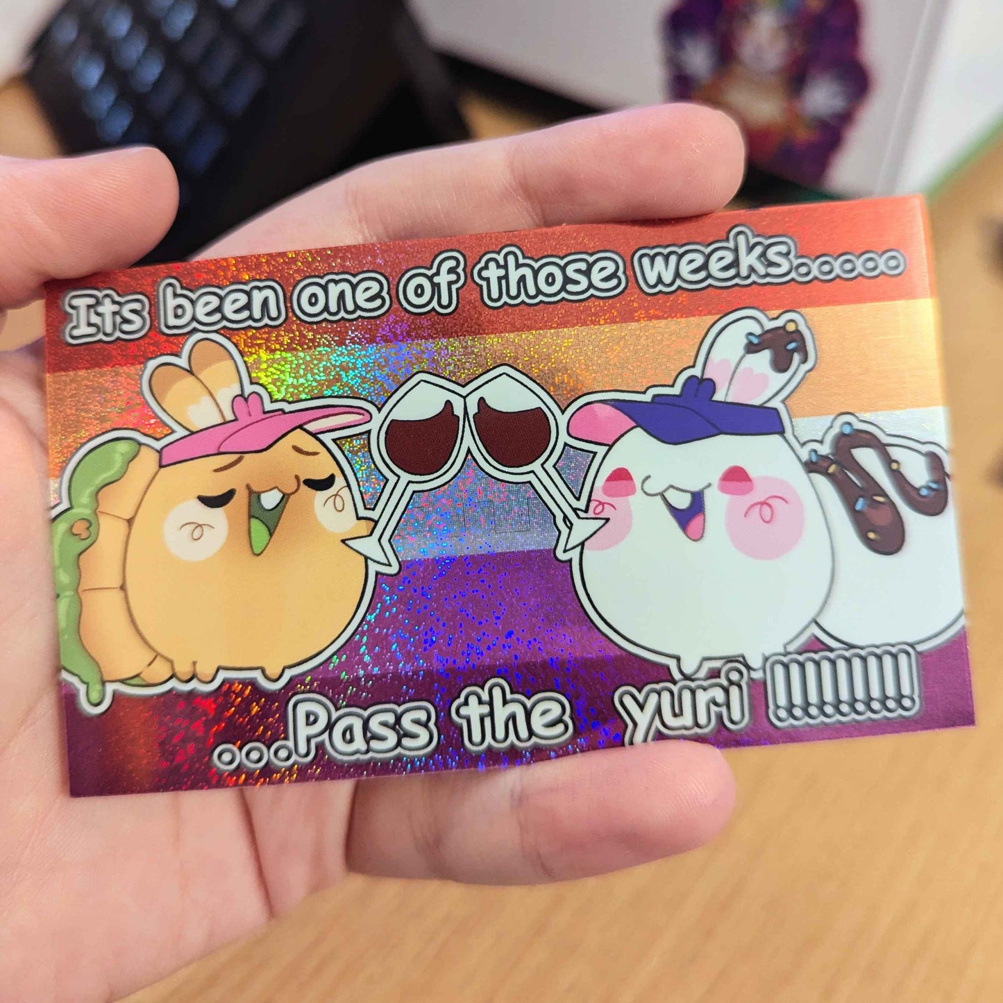 Pass The Yuri, Amibuns!! Holographic Glitter Sticker