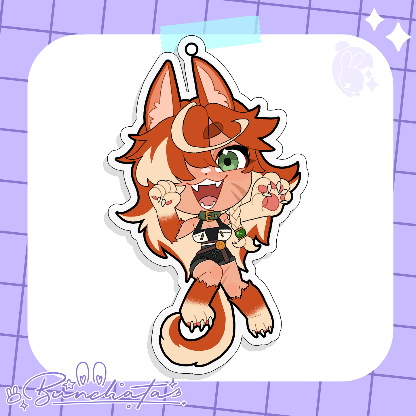 Hayes Wagging Tail Acrylic Keychain