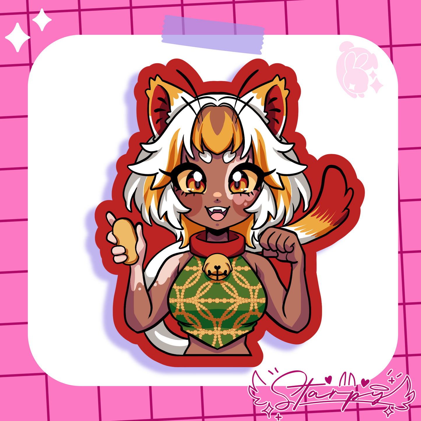 Maneki / Lucky Cat Girl Sticker