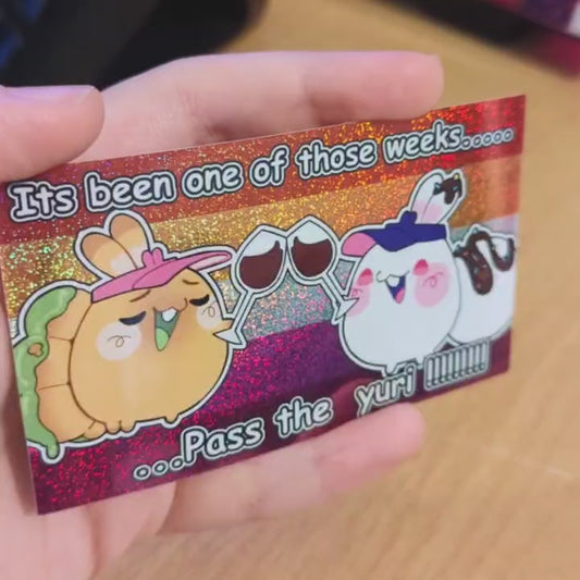 Pass The Yuri, Amibuns!! Holographic Glitter Sticker