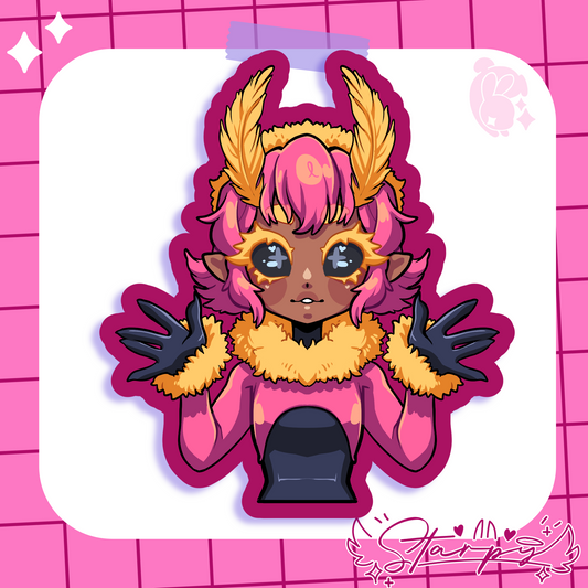 Rosy Maple Moth Boy Sticker